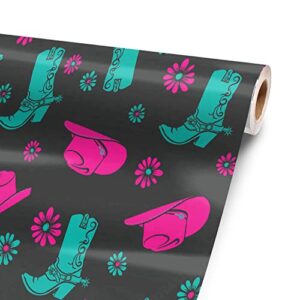 Neon Cowgirl 12” x 52” Vinyl Wrap Sheet for Large or Custom Items | 3M wrap DIY to Custom Skin Gear of All Types and Sizes, Including Vehicles, Boats, appliances, Furniture, ATV’s, Golf carts, Bikes
