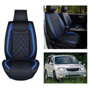 Nilight Car Seat Covers Waterproof Breathable Faux Leather Cushions Anti-Slip Universal Seat Covers for Kia Civic Corolla Hyundai Honda Camry CR-V RAV4 Fusion SUV Truck (2 PCS Front Seat, Black-Blue)