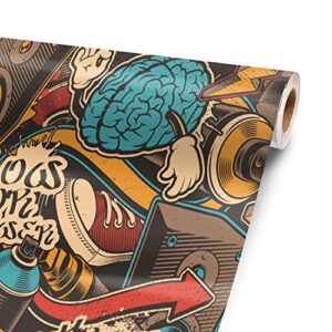 Orange Hip Hop 120” x 52” Vinyl Wrap Sheet for Large or Custom Items | 3M wrap DIY to Custom Gear of All Types and Sizes, Including Vehicles, Boats, appliances, Furniture, ATV’s, Golf carts, Bikes