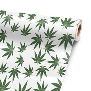 Pot Leaves Green 24” x 52” Vinyl Wrap Sheet for Large or Custom Items | 3M wrap DIY to Custom Gear of All Types and Sizes, Including Vehicles, Boats, appliances, Furniture, ATV’s, Golf carts, Bikes