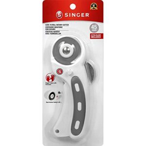 SINGER 45mm Rotary Cutter with Trigger Release and 45mm Blade Replacement