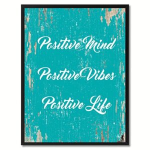 SpotColorArt Mind Vibes Positive Life Canvas Print, 28″ x 37″, Aqua