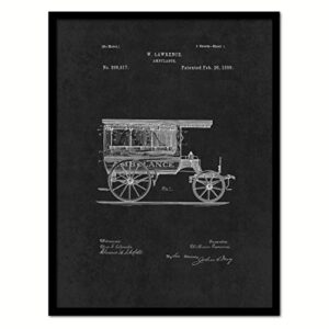SpotColorArt PATENT150083BK-2837BK 1889 Doctor Ambulance, 28″ x 37″