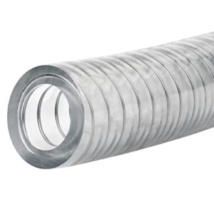 USA Sealing ZUSA-HT-3230 FDA Steel Wire Reinforced PVC Tubing, 1/2″ ID, 3/4″ OD, 5′ Length