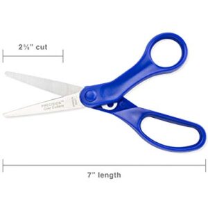 Hygloss-Armada Precision™ Cost Cutters 7″ Scissors – Comfortable Handles, Stainless Steel Blades, Vinyl Bag for Safe Storage – Scissors for Crafts, Classroom, Home and Office – Blue – 1 Pair