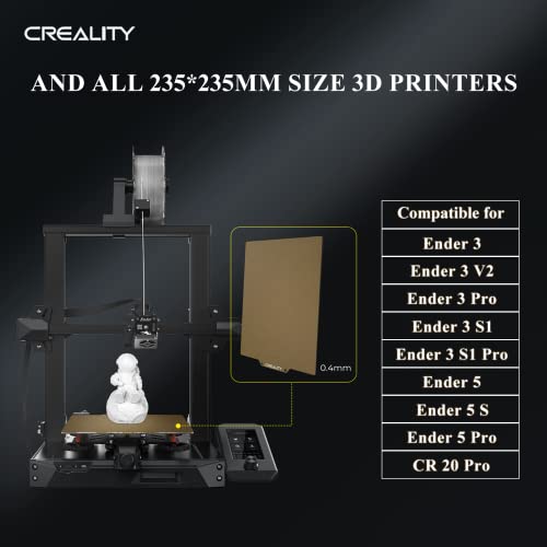 Creality Official PEI Plate with Adhesive for Creality Ender 3/Ender 3 Pro/Ender 3 V2/Ender 3 S1/Ender 3 S1 pro/Ender 3 neo/Ender 3 v2 neo/Ender 5/Ender 5 Pro and All 265*250*8mm, Size 3D Printer - Image 6