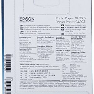 Epson Photo Paper Glossy, 4 x 6 Inches, 50 Sheets (S041809)
