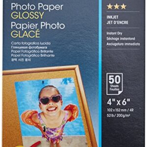 Epson Photo Paper Glossy, 4 x 6 Inches, 50 Sheets (S041809)