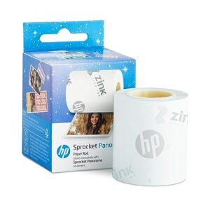 HP Sprocket Panorama 16.4’ (5 Meter) Zink Paper Roll – Zink Zero-Ink Sticky Backed, Smudge-Proof Instant Photo Paper Roll. Compatible with HP Sprocket Panorama Photo and Label Printer