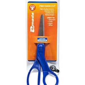 Hygloss-Armada Precision™ Cost Cutters 7″ Scissors – Comfortable Handles, Stainless Steel Blades, Vinyl Bag for Safe Storage – Scissors for Crafts, Classroom, Home and Office – Blue – 1 Pair