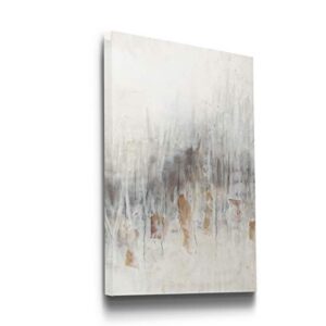 Portrait Canvas Wall Art: Neutral Geometric, Bright Fractal Floral, Modern Multicolor Nature & Animal Abstract Wall Art for Home & Office, Ready to Hang – Neutral Wave II 32X48
