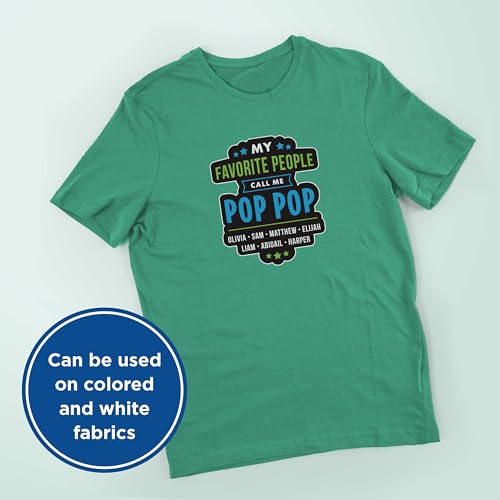 PrintWorks Printable Iron on Heat Transfer Paper for Dark Fabrics & T-Shirts, 8.5” x 11”, 5 Sheets, Easily DIY, Made in the USA - Image 3