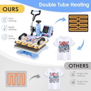Suteck Heat Press Machine, Heat Press Machine for T-Shirts, 12×10 inch T-Shirt Pressing Machine, 360° Swing Away Sublimation Heat Press, Heat Transfer Printing Machine for T-Shirt Bag Garment Mat