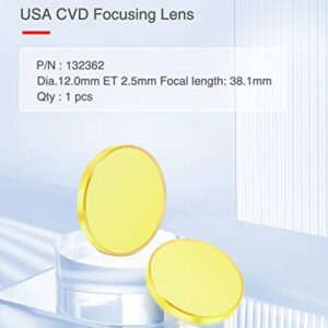 FAHKNS CVD ZnSe CO2 Laser Lens Dia:12mm/0.47″ FL38.1mm/1.5″ T2.5mm (Meniscus) Focus Lens for CO2 Laser Engraving Cutting Engraver/Cutter 30W-60W