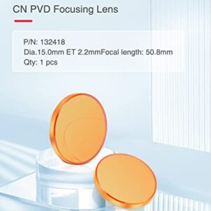 FAHKNS PVD ZnSe CO2 Laser Lens Dia:15mm/0.59″ FL50.8mm/2″ T2.2mm Focus Lens for CO2 Laser Engraving Cutting Engraver/Cutter 50w-100w