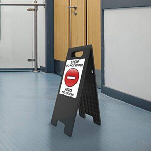 Headline Sign Customizable A-Frame Outdoor Sandwich Board, Double Sided with Weather Resistant Plastic Protective Cover Inserts – Signage Stand for Businesses, Sidewalk, and Parking, 10.5 x 25 in, Black, 3-Pack