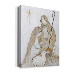 Renditions Gallery Holy Night Family Wall Art, Jesus Christ, Mary, and Joesph, Premium Gallery Wrapped Canvas Decor, Ready to Hang, 48 in H x 36 in W, Made in America Print