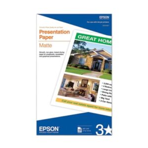 Epson Presentation Paper MATTE (8.5×14 Inches, 100 Sheets) (S041067),Bright White