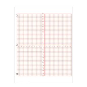 Geyer Instructional Products – Numbered Axis Graph Paper, 4 Quadrant Grid With 3/16″ Squares, Accentuated Axes, Double Sided, Red Lined, 500 Sheet Ream, Three Hole Punched
