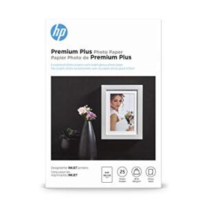 HP Premium Plus Photo Paper | Glossy | 4×6 | 25 Sheets (4WN03A)