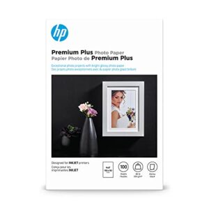 HP Premium Plus Photo Paper, Glossy, 4×6 in, 100 sheets (CR668A)