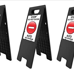 Headline Sign Customizable A-Frame Outdoor Sandwich Board, Double Sided with Weather Resistant Plastic Protective Cover Inserts – Signage Stand for Businesses, Sidewalk, and Parking, 10.5 x 25 in, Black, 3-Pack