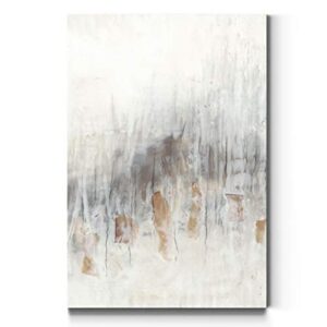 Portrait Canvas Wall Art: Neutral Geometric, Bright Fractal Floral, Modern Multicolor Nature & Animal Abstract Wall Art for Home & Office, Ready to Hang – Neutral Wave II 32X48