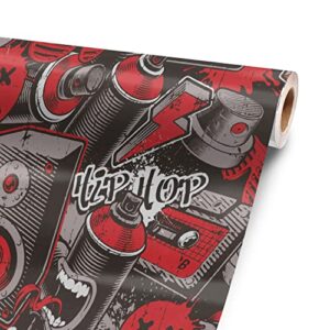 Red Hip Hop 120” x 52” Vinyl Wrap Sheet for Large or Custom Items | 3M wrap DIY to Custom Skin Gear of All Types and Sizes, Including Vehicles, Boats, appliances, Furniture, ATV’s, Golf carts, Bikes