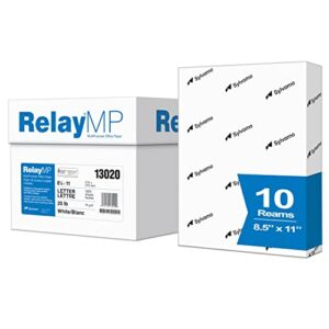 Relay MP, Multipurpose Copy Paper, 20lb, 8.5 x 11, 92 Bright – 10 Ream Carton / 5,000 Sheets (013020C)
