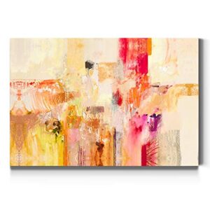 Renditions Gallery Landscape Style Canvas Wall Art Ready to Hang: Rustic Italian, Neutral Garden Nature & Ocean Beach & Modern Abstract Wall Art for Home & Office – Red & Gold Abstract II 32X48