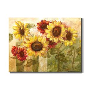 Renditions Gallery Sunflower Delight Wall Art, Beautiful Collection of Sunflowers, Vibrant Floral Artwork, Premium Gallery Wrapped Canvas Décor, Ready to Hang, 32 in H x 48 in W, Made in America Print