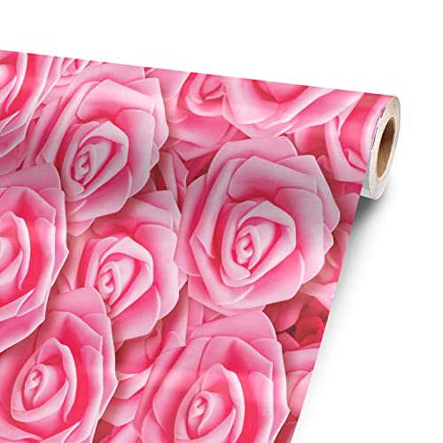 Super Pink Roses 120” x 52” Vinyl Wrap Sheet for Large or Custom Items | 3M wrap DIY to Custom Gear of All Types and Sizes, Including Vehicles, Boats, appliances, Furniture, ATV’s, Golf carts, Bikes