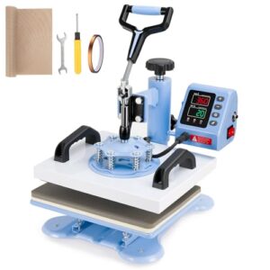 Suteck Heat Press Machine, Heat Press Machine for T-Shirts, 12×10 inch T-Shirt Pressing Machine, 360° Swing Away Sublimation Heat Press, Heat Transfer Printing Machine for T-Shirt Bag Garment Mat