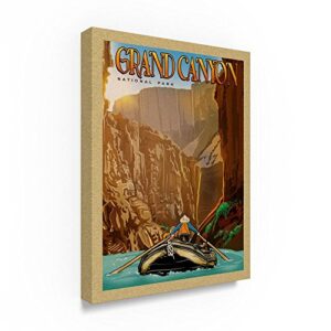 Grand Canyon River Ride by Old Red Truck, 24×32-Inch Canvas Wall Art