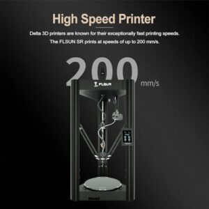 FLSUN Super Racer – 200 mm/s Fast 3D Printer, 2800 + mm/s², FDM Delta 3D Printer with self-Leveling Resume 1.75 PLA DIY 3D Printers Print Size Φ260 x 330 mm. (SR)