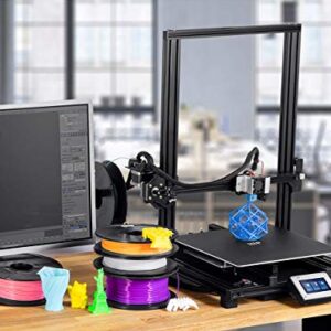 Monoprice MP10 3D Printer – Black with (300 x 300 mm) Magnetic Heated Build Plate, Resume Printing Function, Assisted Leveling, and Touch Screen