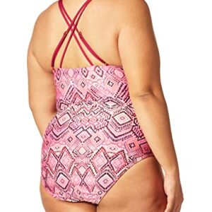 La Blanca Women’s Underwire Double Strappy Back One Piece Swimsuit, Pink//The Idealist, 6