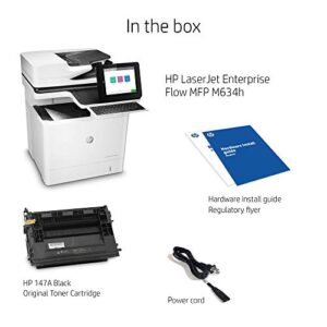 HP LaserJet Enterprise Flow MFP M634h Monochrome All-in-One Printer with built-in Ethernet & 2-sided printing (7PS95A), White