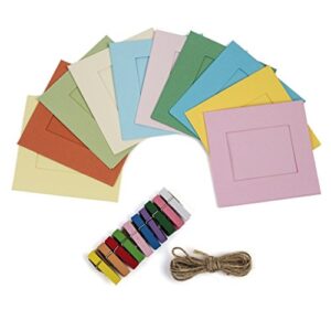 KODAK 2″x3″ Premium Zink Photo Paper (50 Sheets) + Colorful Square Hanging Photo Frames + Photo Album (Compatible Printomatic)