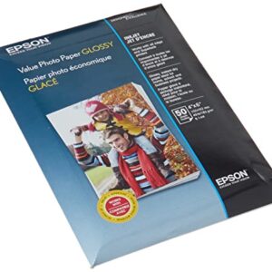 Epson Value Photo Paper Glossy, 4″x6″, 50 Sheets (S400033)