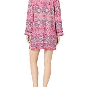 La Blanca Women’s V-Neck Tunic Cover Up Dress, Pink//The Idealist, L