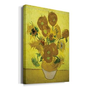 Renditions Gallery Sunflowers by Vincent Van Gogh Printed, Famous Painting Reproduction Print, Premium Gallery Wrapped Canvas Décor, Ready to Hang, 36 in H x 48 in W, Made in America Print
