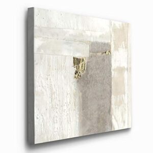 Renditions Gallery Square Canvas Wall Art: Neutral Geometric, Bright Fractal Floral, Modern Multicolor Nature & Animal Abstract Wall Art for Home & Office Neutral Gold II – Ready to Hang (40X40)