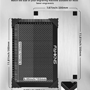 FAHKNS Honeycomb Working Table, 11.81″x7.87″x0.87″ Honeycomb Laser Bed for Most Laser Engravers, for Fast Heat Dissipation and Table-Protecting with Aluminum Plate