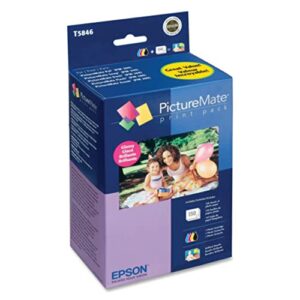 EPSON T584 Standard Capacity Ink & Paper Combo Pack – Glossy (T5846) for select Epson PictureMate Printers, Black; Cyan; Yellow; Magenta