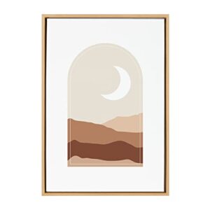 Kate and Laurel Sylvie Boho 2 Framed Canvas Wall Art by Jake Goossen, 23×33 Natural, Decorative Bohemian Landscape Art Print for Wall