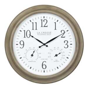 La Crosse Technology 404-18027-INT 18-inch Indoor/Outdoor Tan Atomic Analog Wall Clock