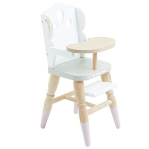 Le Toy Van – Educational Wooden Toy Role Play Beautiful Doll High Chair | Girls Pretend Play Toy Pram Playset – for Ages 3+ (TV601)