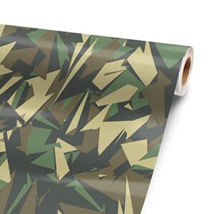 Polygonal Camo 96” x 52” Vinyl Wrap Sheet for large or custom items | 3M wrap DIY to custom skin gear of all types and sizes, including vehicles, boats, appliances, furniture, atv’s, golf carts, bikes