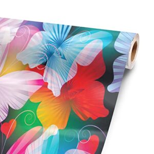 Prismatic Butterflies 96” x 52” Vinyl Wrap Sheet for Large or Custom Items | 3M wrap DIY to Custom Gear of All Types and Sizes, Including Vehicles, appliances, Furniture, ATV’s, Golf carts, Bikes